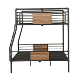 Dark Brown Full Industrial Metal Bunk Bed - Homeroots - Flyclothing LLC