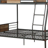 Dark Brown Full Industrial Metal Bunk Bed - Homeroots - Flyclothing LLC