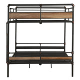 83" X 65" X 68" Sandy Black Dark Bronze Handbrushed Queen Over Queen Bunk Bed - Homeroots - Flyclothing LLC