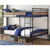 83" X 65" X 68" Sandy Black Dark Bronze Handbrushed Queen Over Queen Bunk Bed - Homeroots - Flyclothing LLC