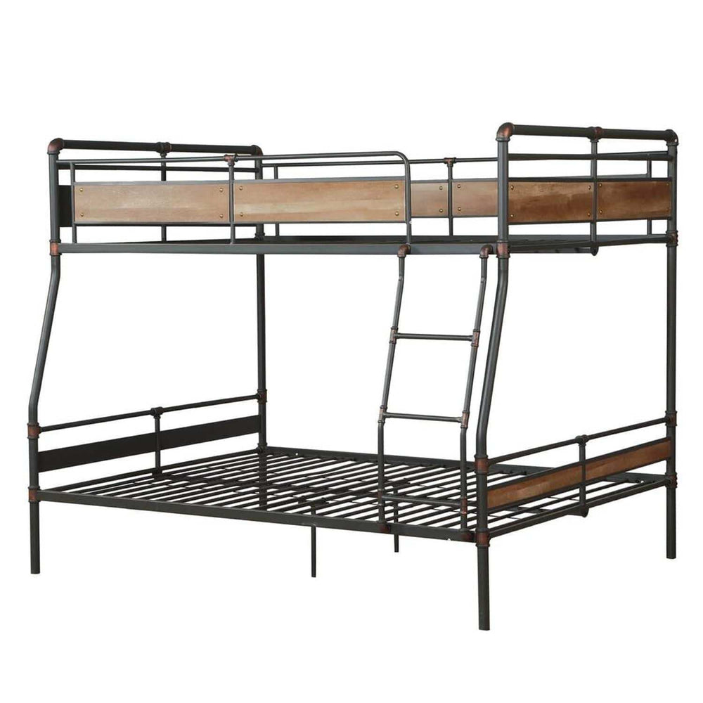Dark Brown Full Industrial Metal Bunk Bed - Homeroots - Flyclothing LLC