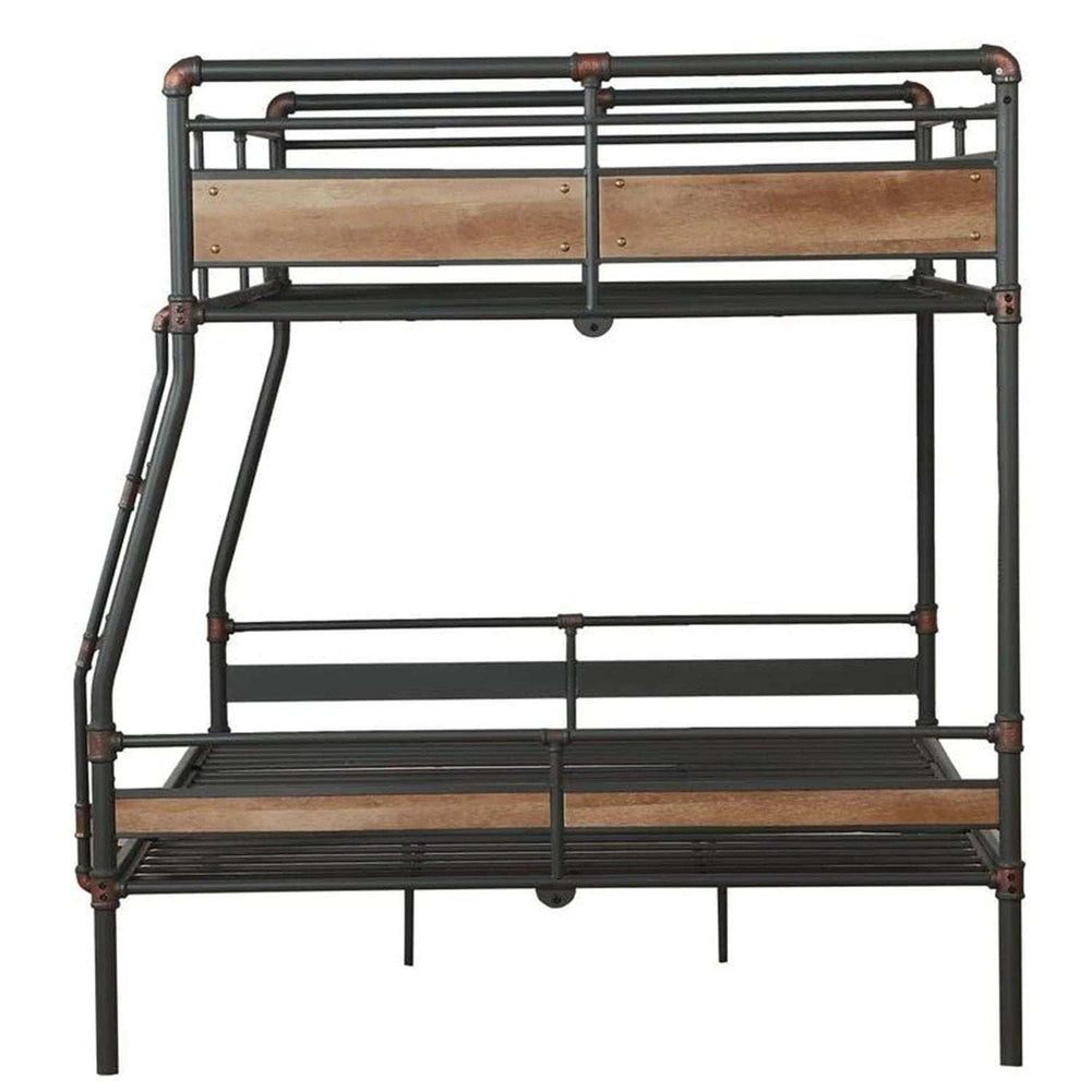 Dark Brown Full Industrial Metal Bunk Bed - Homeroots - Flyclothing LLC