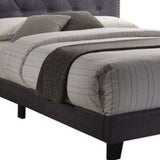 Queen Tufted Gray Upholstered Linen Bed With Nailhead Trim - Homeroots - Flyclothing LLC