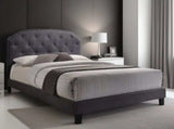 Queen Tufted Gray Upholstered Linen Bed With Nailhead Trim - Homeroots - Flyclothing LLC