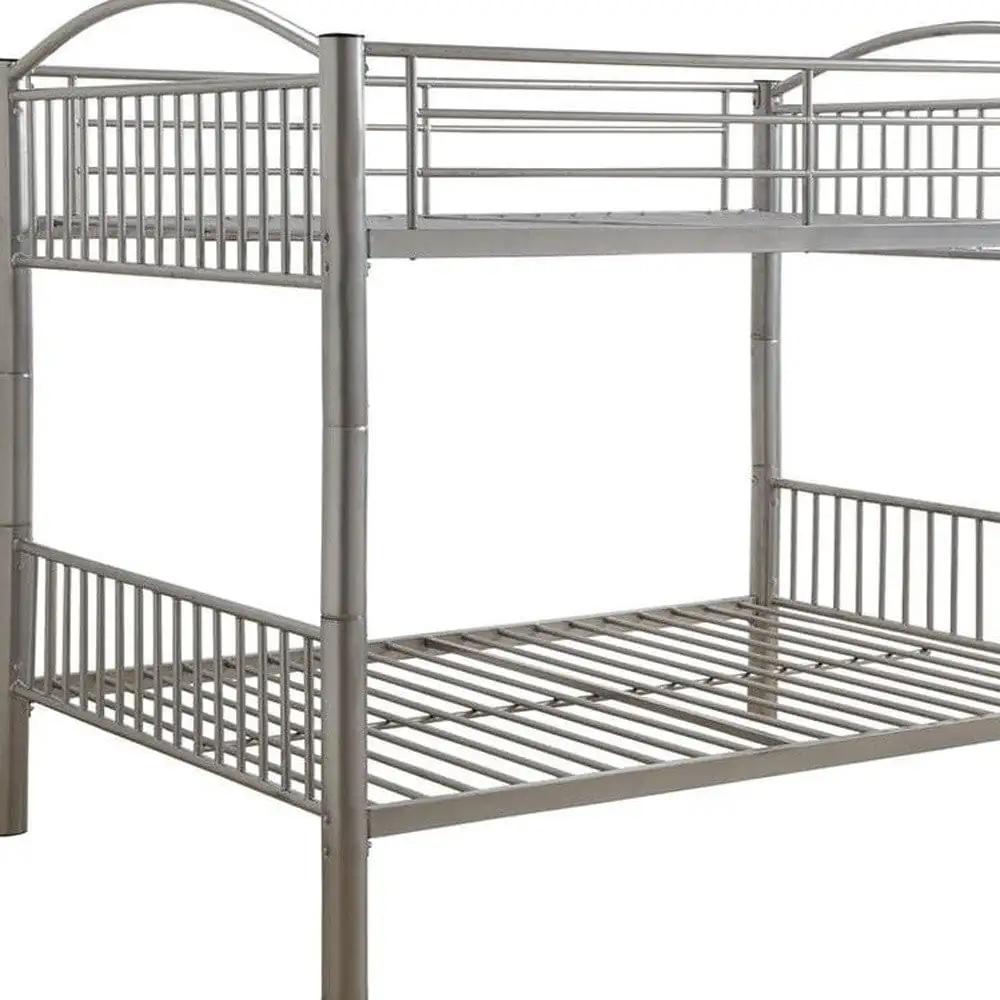 78" X 56" X 67" Silver Metal Full Over Full Bunk Bed - Homeroots - Flyclothing LLC