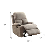 32" Gray Linen Recliner - Homeroots - Flyclothing LLC