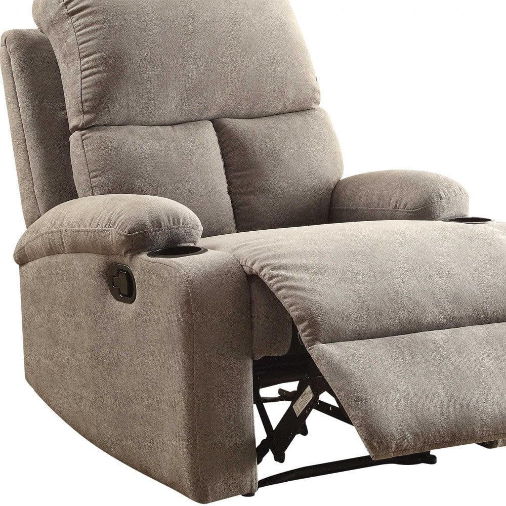 32" Gray Linen Recliner - Homeroots - Flyclothing LLC