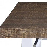 30" Brown And White Square Manufactured Wood Bar Table - Homeroots