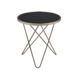 Mod Black Glass And Geo Gold End Table - Homeroots - Flyclothing LLC
