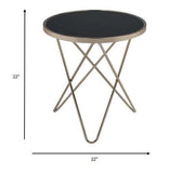 Mod Black Glass And Geo Gold End Table - Homeroots - Flyclothing LLC