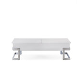 47" White And Silver Metal Lift Top Coffee Table - Homeroots - Flyclothing LLC