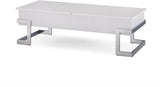 47" White And Silver Metal Lift Top Coffee Table - Homeroots - Flyclothing LLC