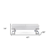 47" White And Silver Metal Lift Top Coffee Table - Homeroots - Flyclothing LLC