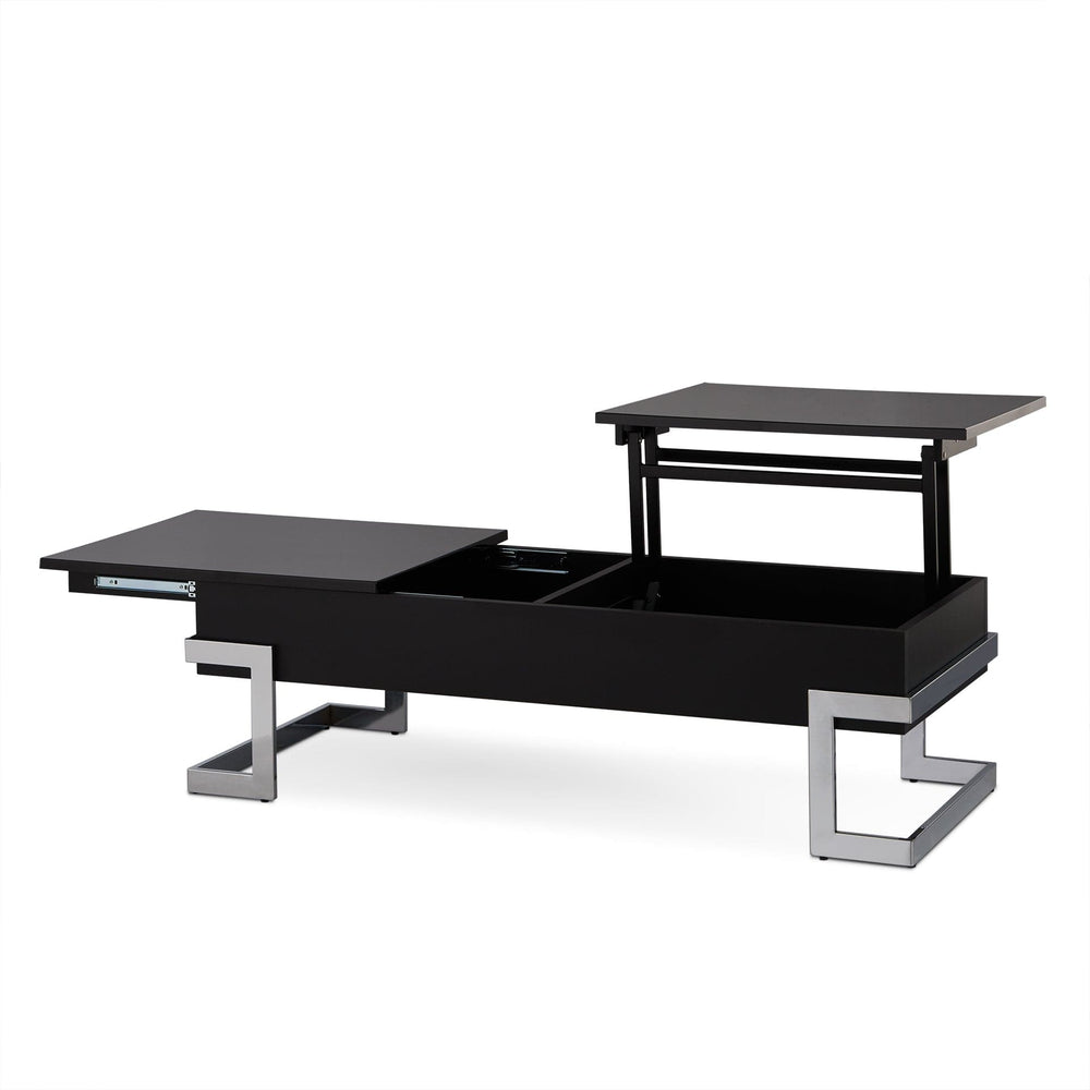 47" Black And Silver Iron Lift Top Coffee Table - Homeroots - Flyclothing LLC