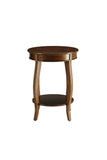 24" Brown Solid Wood Round End Table With Shelf - Homeroots - Flyclothing LLC