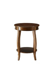 24" Brown Solid Wood Round End Table With Shelf - Homeroots - Flyclothing LLC