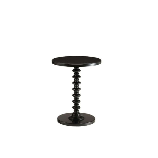 22" Black Solid Wood Round End Table - Homeroots