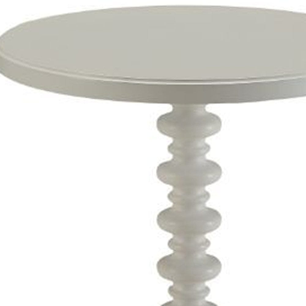 22" White Solid Wood Round End Table - Homeroots - Flyclothing LLC