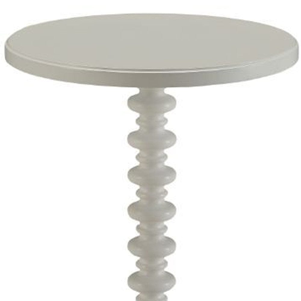22" White Solid Wood Round End Table - Homeroots - Flyclothing LLC