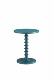 Fun Teal Wood Pedestal End Table - Homeroots - Flyclothing LLC