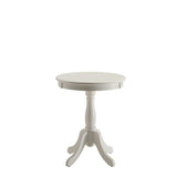 Cottage White Wood Pedestal Side Or End Table - Homeroots - Flyclothing LLC