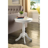 Cottage White Wood Pedestal Side Or End Table - Homeroots - Flyclothing LLC