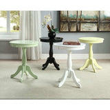 Cottage White Wood Pedestal Side Or End Table - Homeroots - Flyclothing LLC