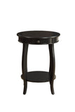 24" Blakc And Black Solid Wood Round End Table With Shelf - Homeroots - Flyclothing LLC