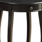 24" Blakc And Black Solid Wood Round End Table With Shelf - Homeroots - Flyclothing LLC