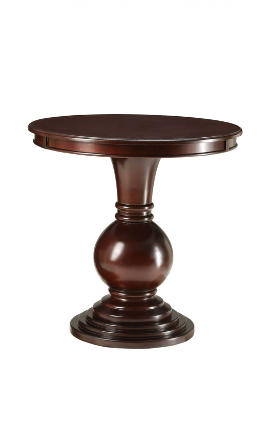 26" Brown Solid Wood Round End Table - Homeroots