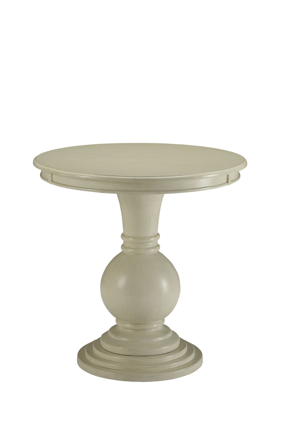 26" White Solid And Manufactured Wood Round End Table - Homeroots