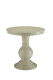 26" White Solid And Manufactured Wood Round End Table - Homeroots