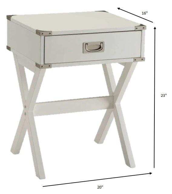 Modern White X Shape Wooden Storage End Table - Homeroots - Flyclothing LLC