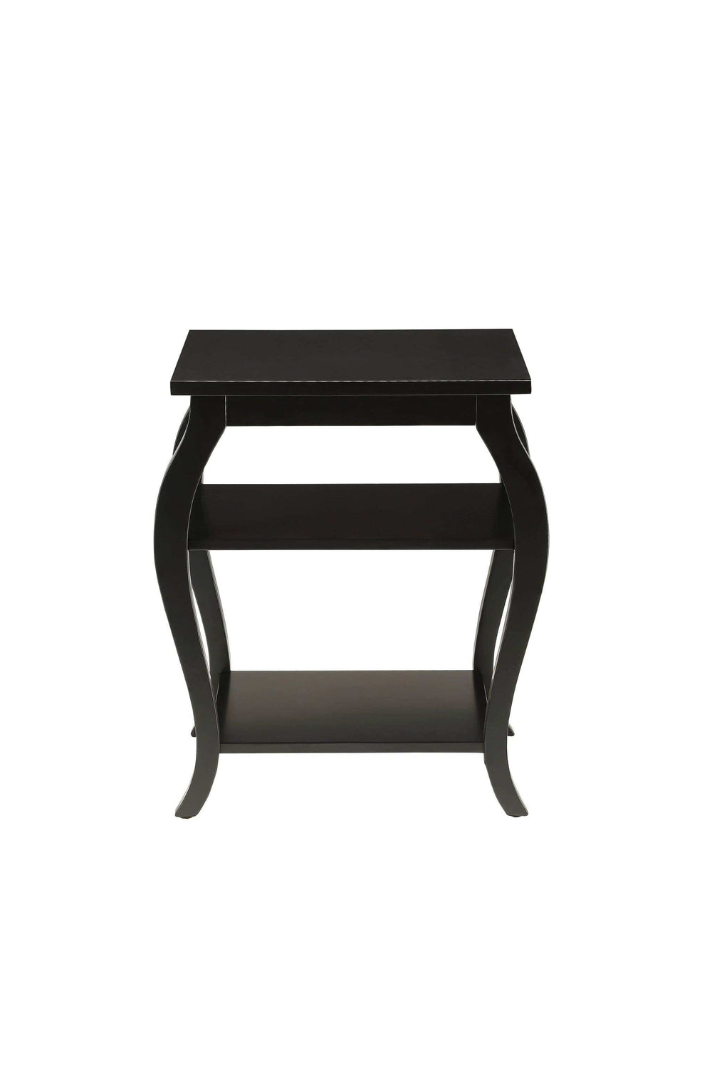 Black Finish Bow Leg Square End Table - Homeroots - Flyclothing LLC