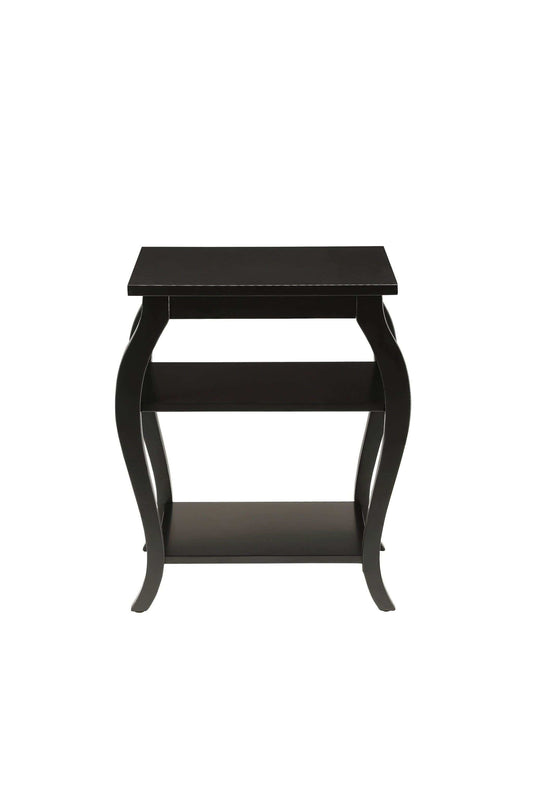 Black Finish Bow Leg Square End Table - Homeroots - Flyclothing LLC