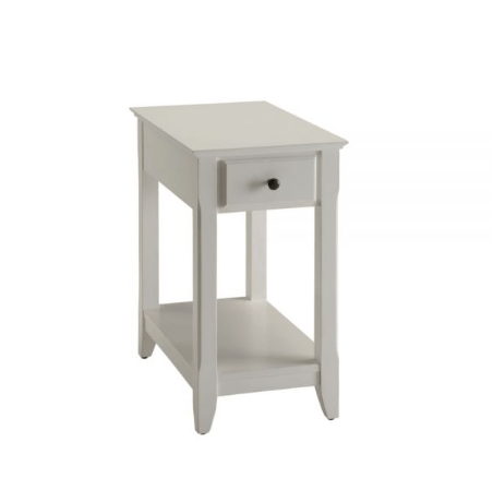 23" White Solid and Manufactured Wood End Table With Drawer And Shelf - Homeroots - Flyclothing LLC