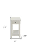 23" White Solid and Manufactured Wood End Table With Drawer And Shelf - Homeroots - Flyclothing LLC