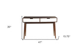 Mahogony And White Double Drawer Console Table - Homeroots - Flyclothing LLC