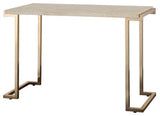 44" White And Gold Faux Marble And Iron Coffee Table - Homeroots - Flyclothing LLC
