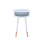 Bentwood White Retro Round Wooden End Table - Homeroots - Flyclothing LLC