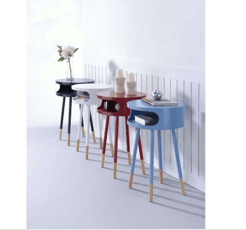 Bentwood White Retro Round Wooden End Table - Homeroots - Flyclothing LLC