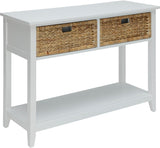 44" White Solid Wood Console Table And Drawers - Homeroots - Flyclothing LLC