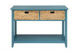 44" Teal Blue Solid Wood Console Table - Homeroots - Flyclothing LLC