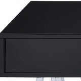 54" Black and Silver Writing Desk With Two Drawers - Homeroots - Flyclothing LLC