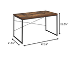 47" Brown and Black Computer Desk - Homeroots - Flyclothing LLC