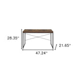 47" Brown and Black Computer Desk - Homeroots - Flyclothing LLC