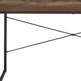 47" Brown and Black Computer Desk - Homeroots - Flyclothing LLC