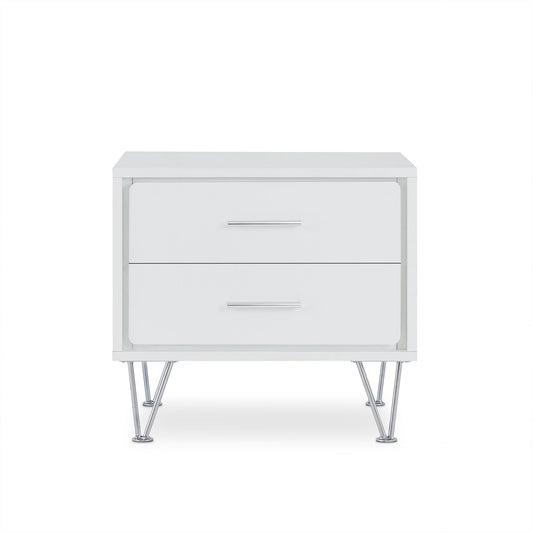 20" White Nightstand With Manufactured Wood Top - Homeroots