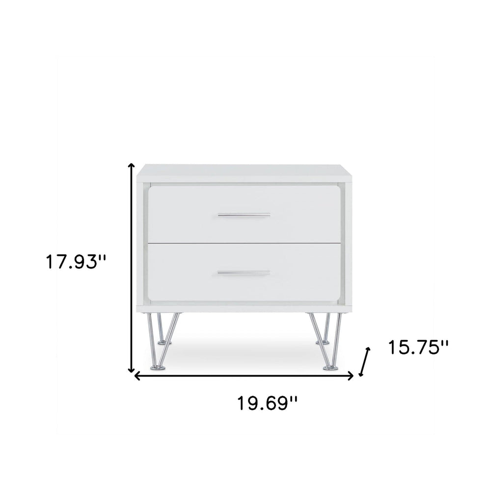 20" White Nightstand With Manufactured Wood Top - Homeroots - Flyclothing LLC