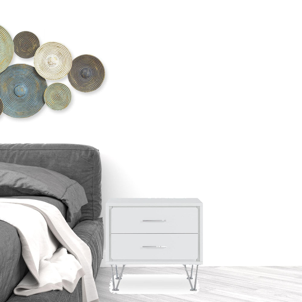 20" White Nightstand With Manufactured Wood Top - Homeroots - Flyclothing LLC